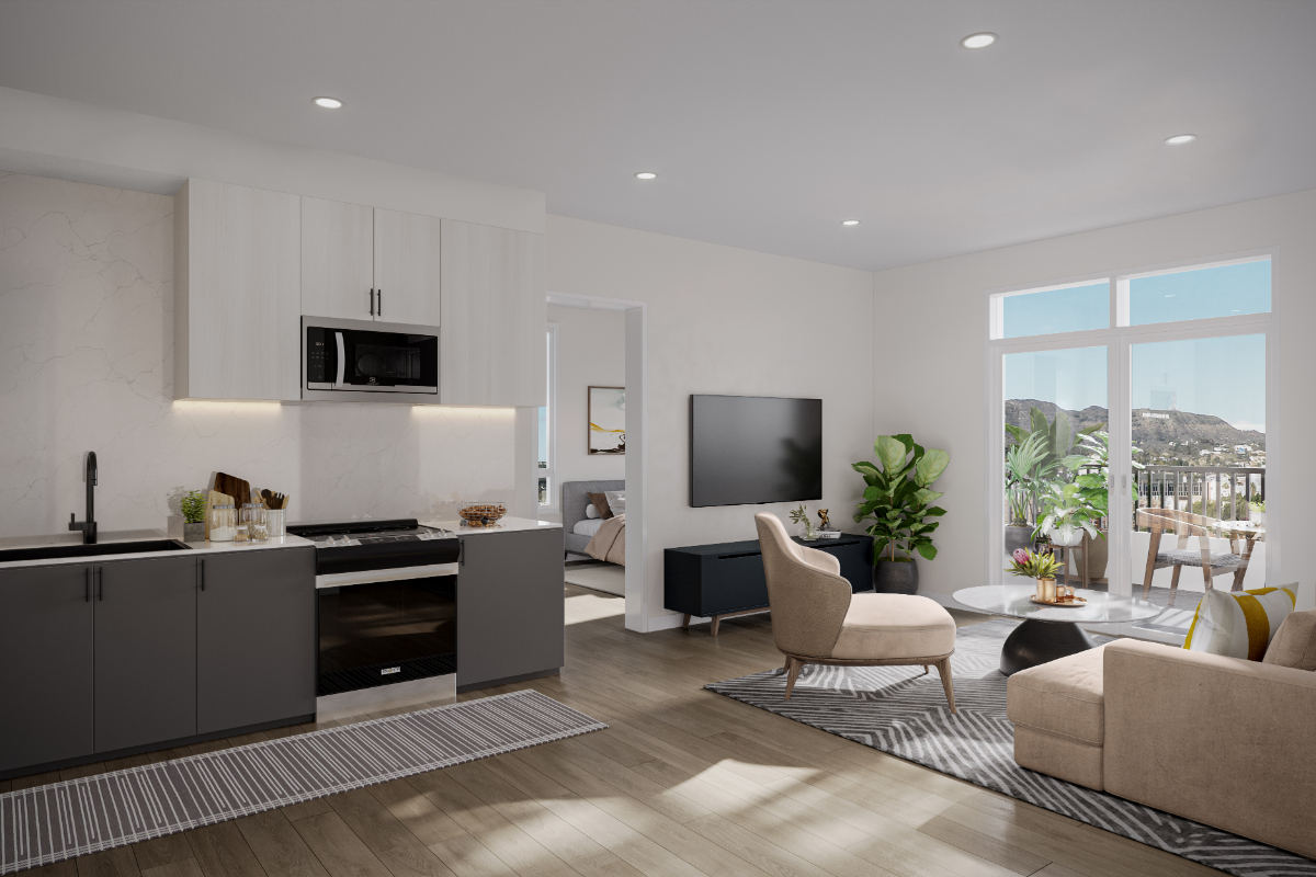 Luxury Apartments Hollywood Silhouette Interior Unit Rendering